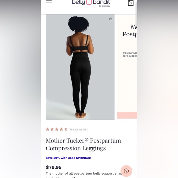 ✨ NEW BELLY BANDIT Mother Tucker® Postpartum Compression Leggings - Picture 2 of 5